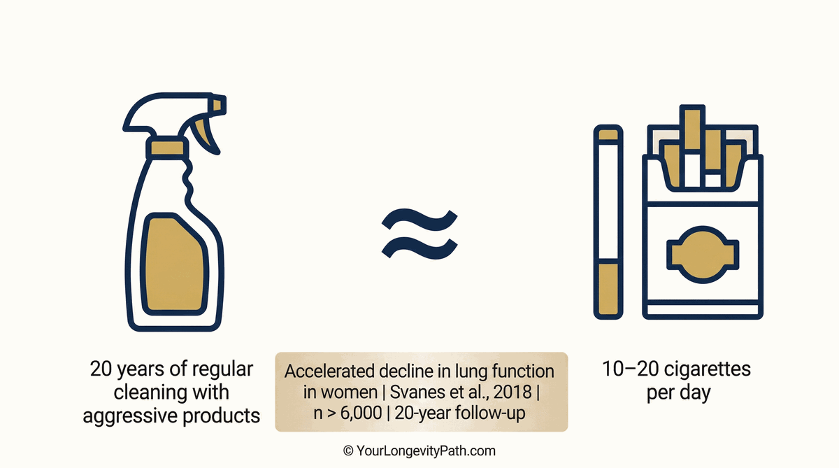 Lung damage from cleaning products comparable to smoking 10–20 cigarettes per day