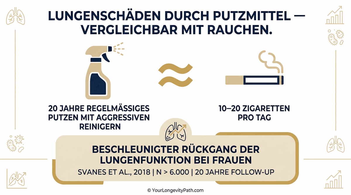 Lungenschäden durch Putzmittel vergleichbar mit 10–20 Zigaretten pro Tag